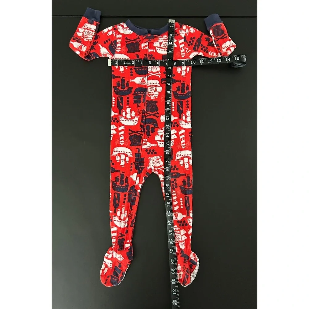 Carters 24M Baby Footed Pajamas 2ct Pirate Ship Nautical Red Teal Cotton 1491